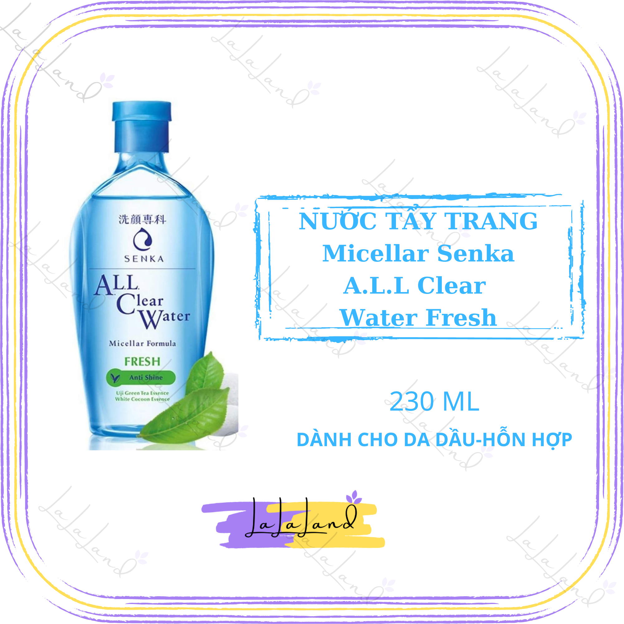 [HCM]Nước tẩy trang Senka ALL Clear Water Micellar 230ml (Chọn Hồng hoặc Xanh)