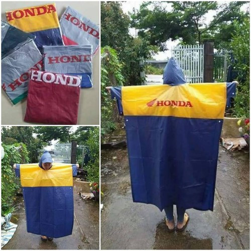 Áo mưa xẻ tà cánh dơi mang thương hiệu honda