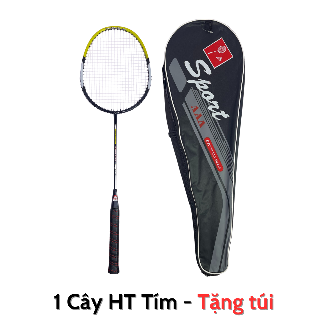 Vợt cầu lông ht màu tím liên hiệp thành khung vợt được làm bằng thép mạ crom, lưới vợt căng sẵn 9kg - 1 cây