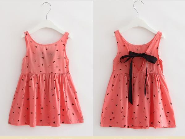 [Sale] mẫu váy nơ họa tiết hoa lá dành cho công chúa nhỏ