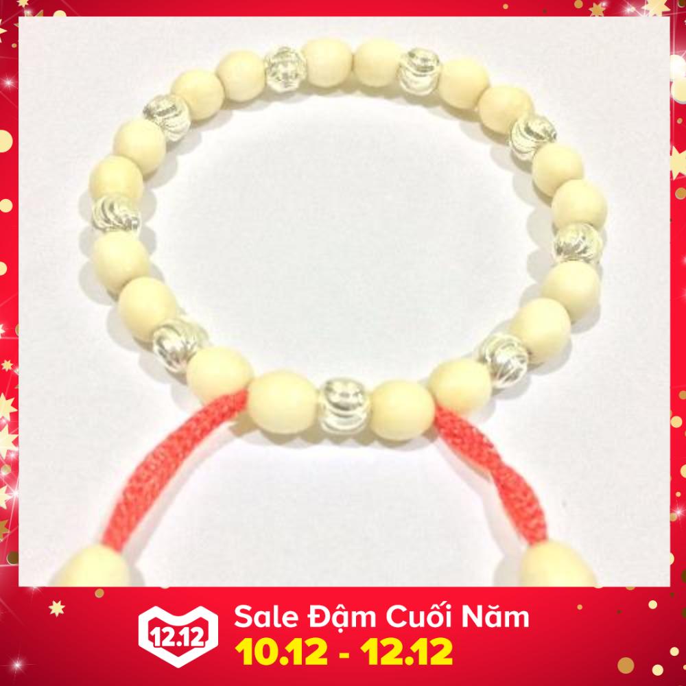 Vòng dâu trừ tà cho bé gái 9 bi bạc