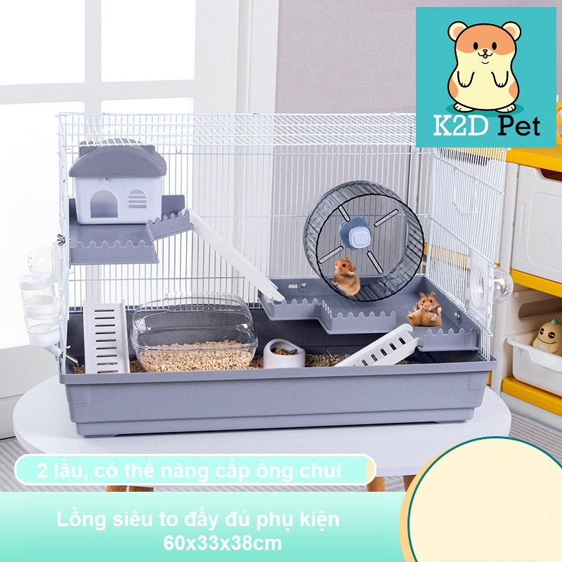 [Hoàn tiền 10%]L14 Lồng siêu to Size 60*33*38cm cho Hamster, Guinea Pig (bọ ú, chuột lang), thỏ, sóc, chinchilla
