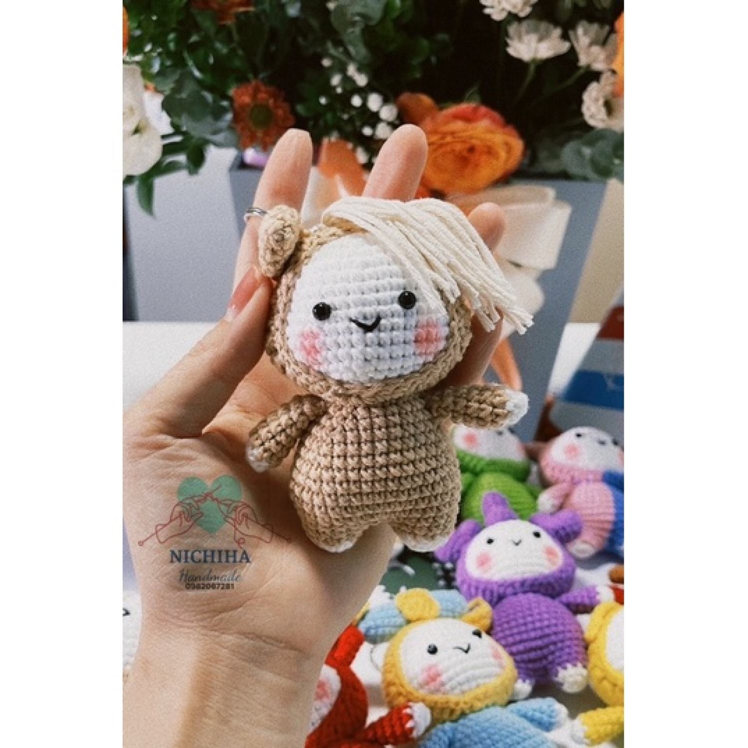 Cung Bạch Dương - Móc khoá len 12 cung hoàng đạo handmade (có sẵn)