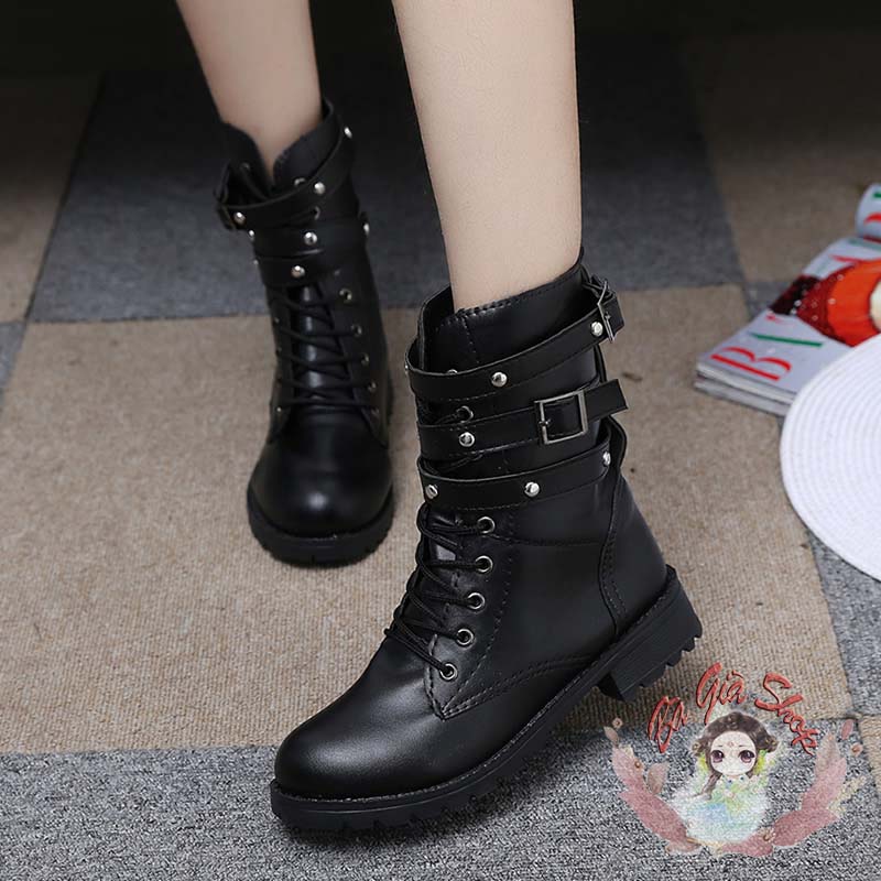 Giày bốt boot thấp đế cao cổ quấn dây nam nữ 35-42