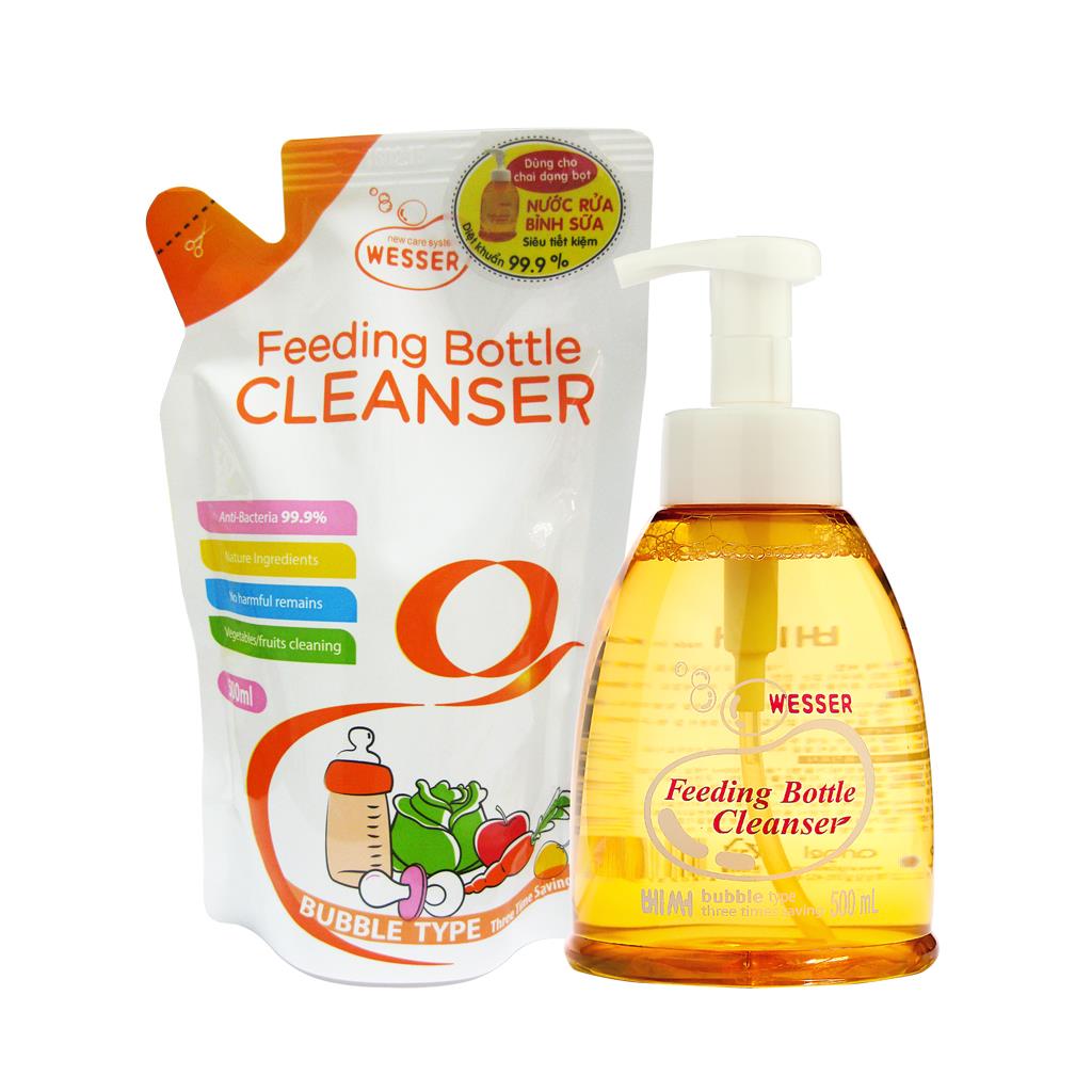 Nước rửa bình sữa wesser 500ml nhập khẩu hàn quốc chính hãng
