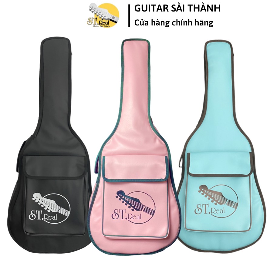 Bao da mini đàn guitar st.real guitar sài thành mã d17 chất liệu da 3 lớp chống va đập size 1/2