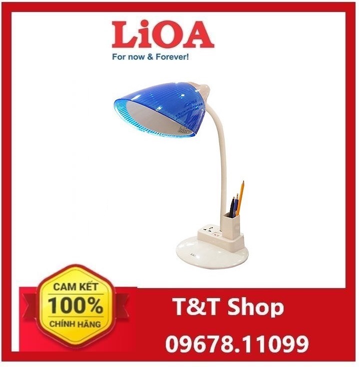 Đèn bàn khớp mềm màu Xanh Lioa có hộp bút