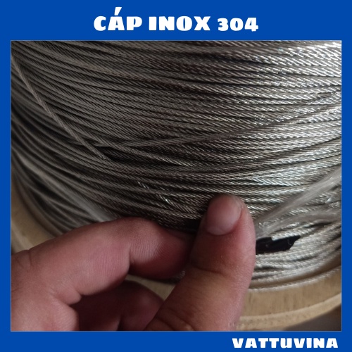 Dây cáp inox 304 5mm, 6mm, 8mm, 10mm - vattuvina