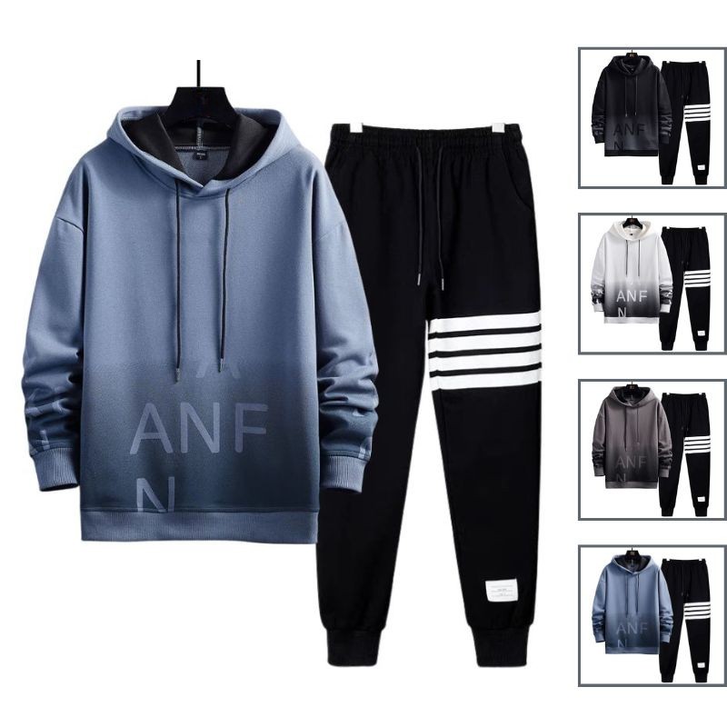  Bộ Đồ Áo Nỉ Nam Thu Đông Dài Tay Hoodie Loang Màu Quần Dài Kẻ Ngang Thời Trang Yodi TOP 283 + QUAN 102 