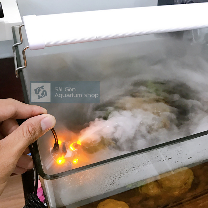 Máy Tạo Khói, Máy Phun Sương Mini, Cho Hồ Cá Cảnh, Hồ Thủy Sinh, Hồ Non Bộ, Tiểu Cảnh, Chậu Nước Thủy Tinh, Nguồn Adapter 25v