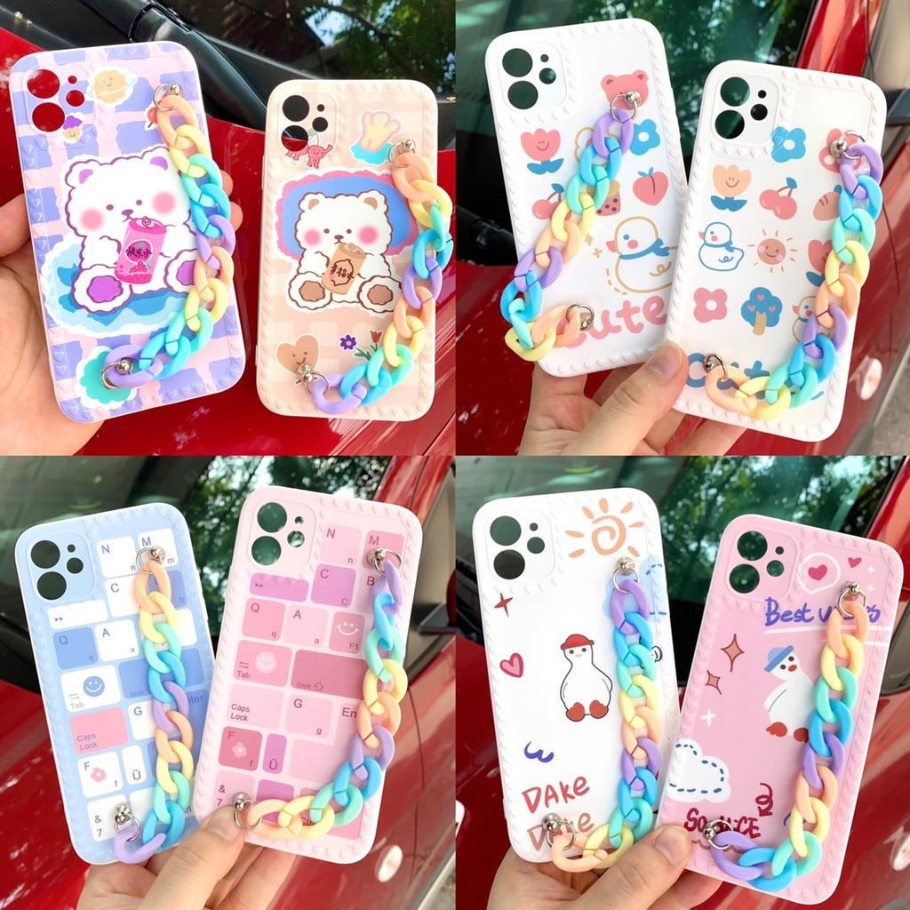 Ốp lưng điện thoại iphone dây xích màu cho iphone 6/6s/6 plus/7/8/7 plus/8 plus/X/Xs/Xs Max
