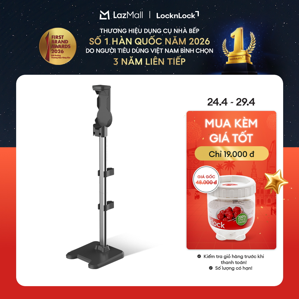 Trả góp 0% - ENV356GRY- Máy hút bụi không dây LockLock đa năng cầm tay (lau sàn, hút bụi, hút bụi giường) - Lọc 5 lớp - Chính hãng