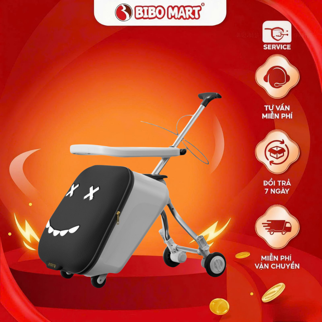 Vali Xe Đẩy Du Lịch Cho Bé Có Thể Gấp Gọn 3in1 Vali Xe Đẩy Ghế Ngồi - BiBoMart