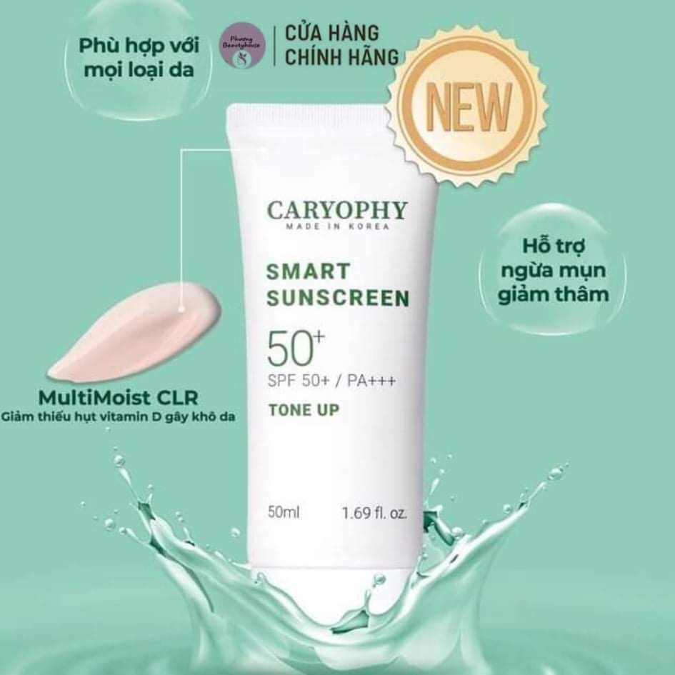 Kem chống nắng caryophy nâng tone spf50+ pa+++ 50ml smart sunscreen tone up spf50+ pa+++