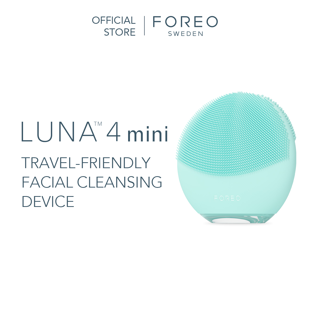 Máy rửa mặt FOREO LUNA MINI 4 thông minh dành cho mọi loại da với chế độ Glow Boost dưỡng trắng & gai slilicon kháng khuẩn