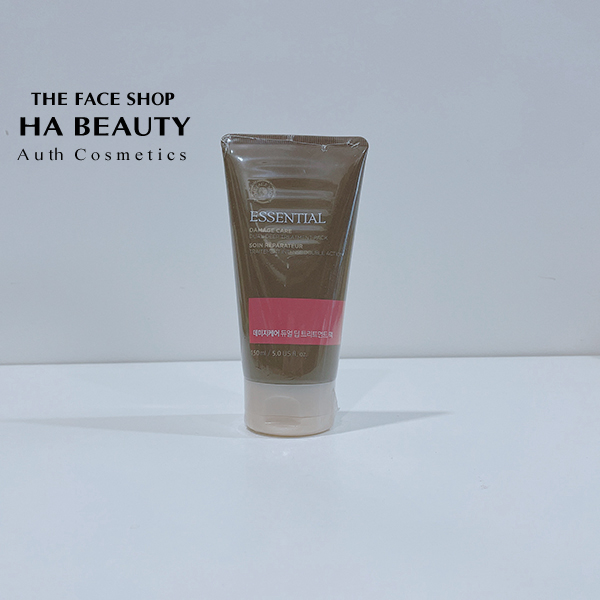 Kem ủ phục hồi tóc hư tổn essential damage care dual deep treatment pack 150ml the face shop