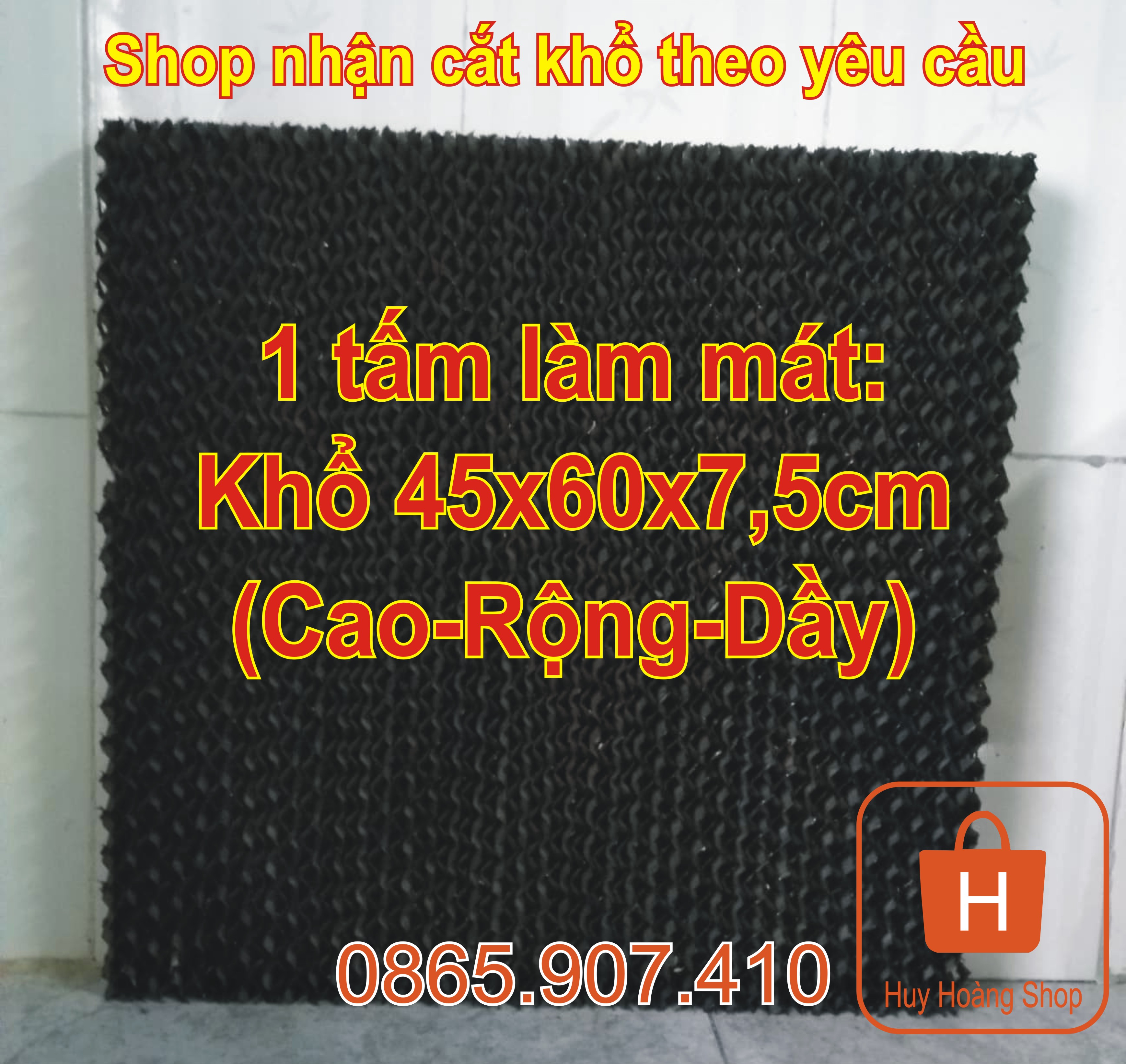 Tấm làm mát cooling pad khổ 45x60x7,5cm - chống rêu màu đen