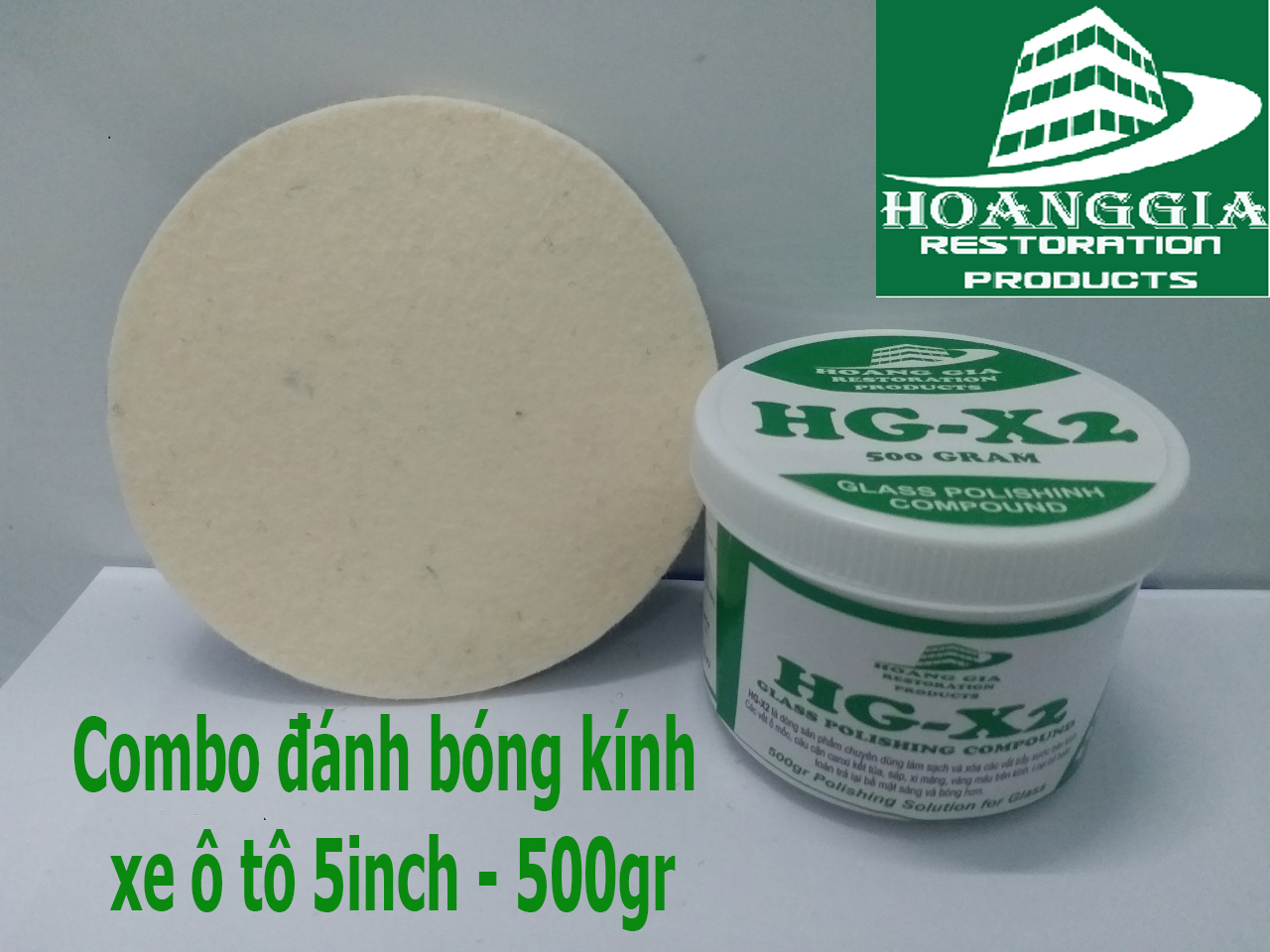 Combo xi pad đánh bóng kính xe trầy xước 5inch 125mm