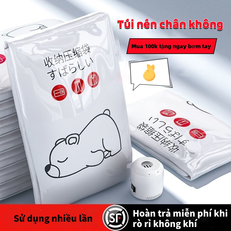 Túi Hút Chân Không - Máy Hút Chân Không Đựng Quần Áo, Chăn Màn Mền, Gọn Gàng, Chống Mốc