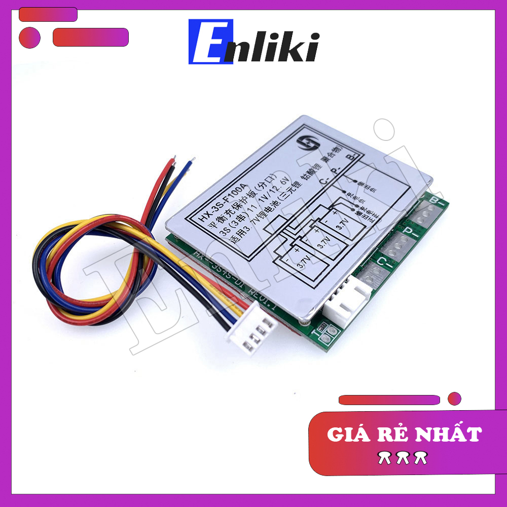 Mạch bảo vệ pin 18650 bms 3s 100a hx-3s-f100a hệ 3 cell nối tiếp