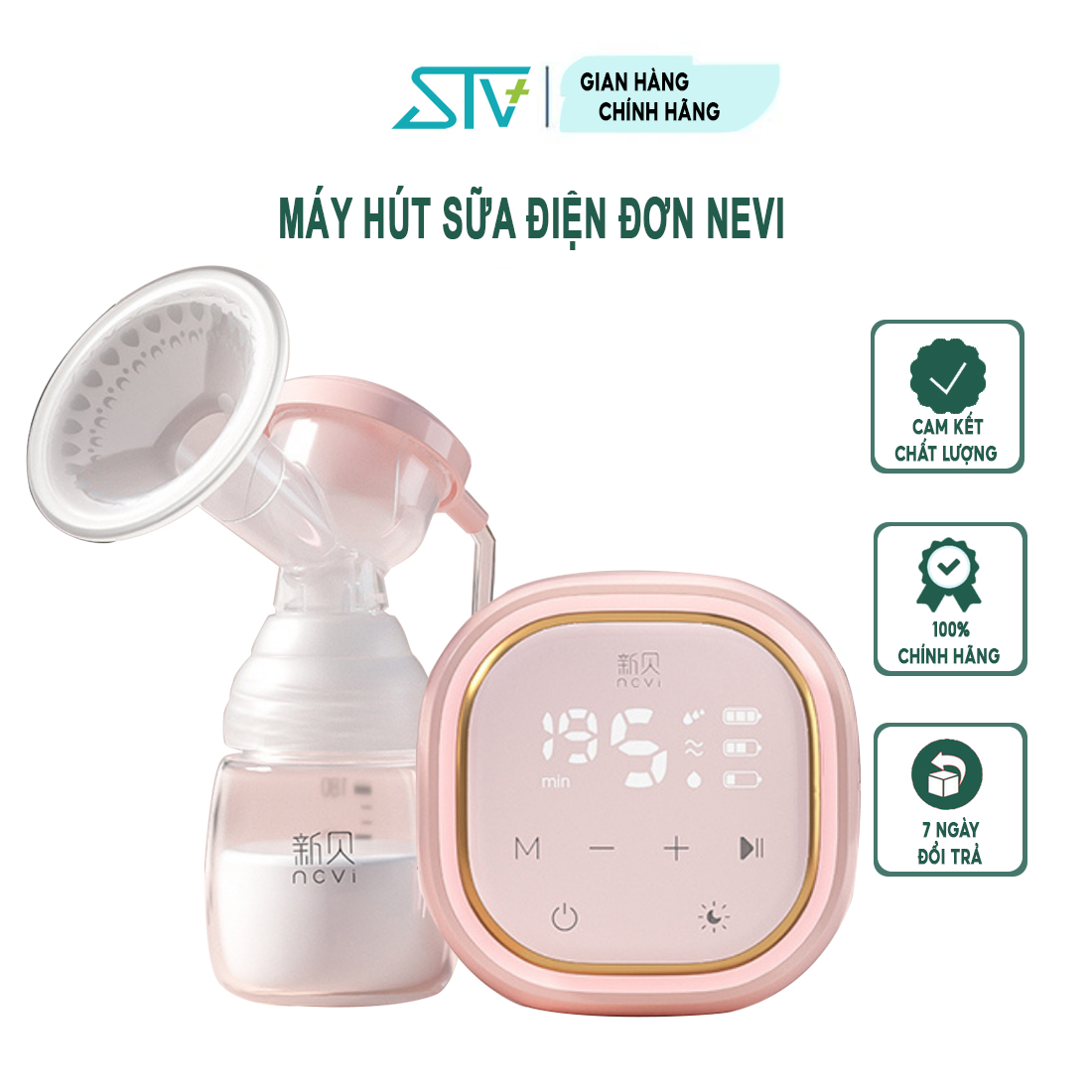Máy hút sữa điện đơn nevi ncvi chính hãng lực hút mạnh tiệt trùng đảm bảo an toàn, kích sữa về nhanh chống chảy ngược