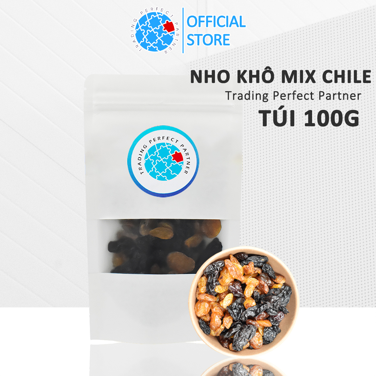 Nho khô mix 3 loại nhập khẩu từ Chile tốt cho sức khỏe TPP Farm Nuts Túi 100g