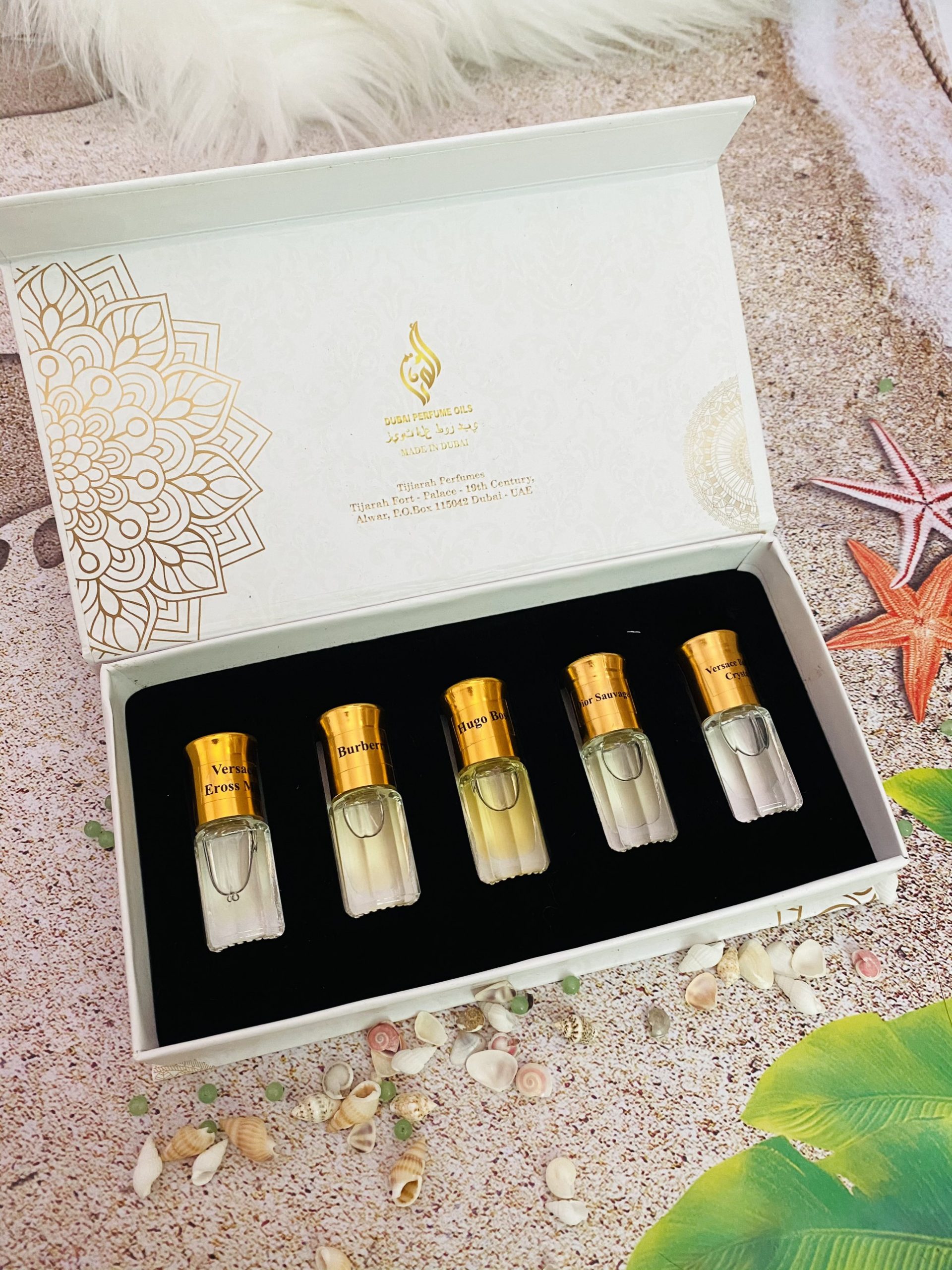 Set 5 chai tinh dầu nước hoa mini dubai chai bi lăn tiện lợi