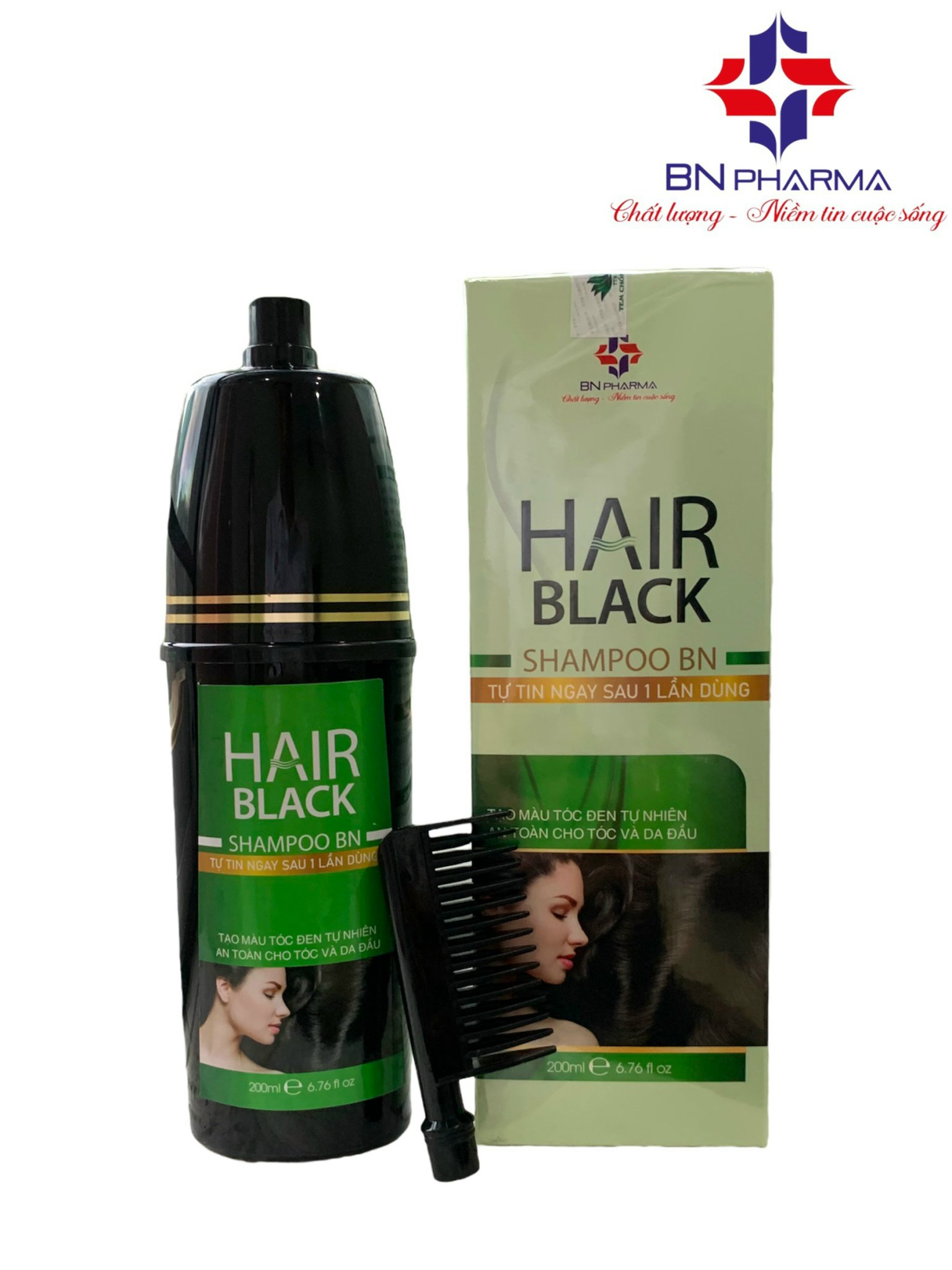 Hair black shampoo bn - dầu gội phủ bạc - đen tóc sau 1 lần gội