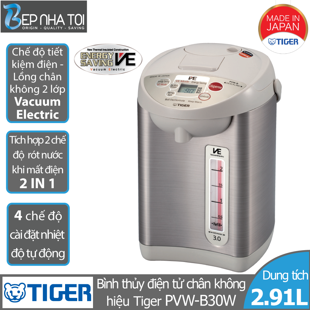 Bình thủy điện tử chân không Tiger PVW-B30W