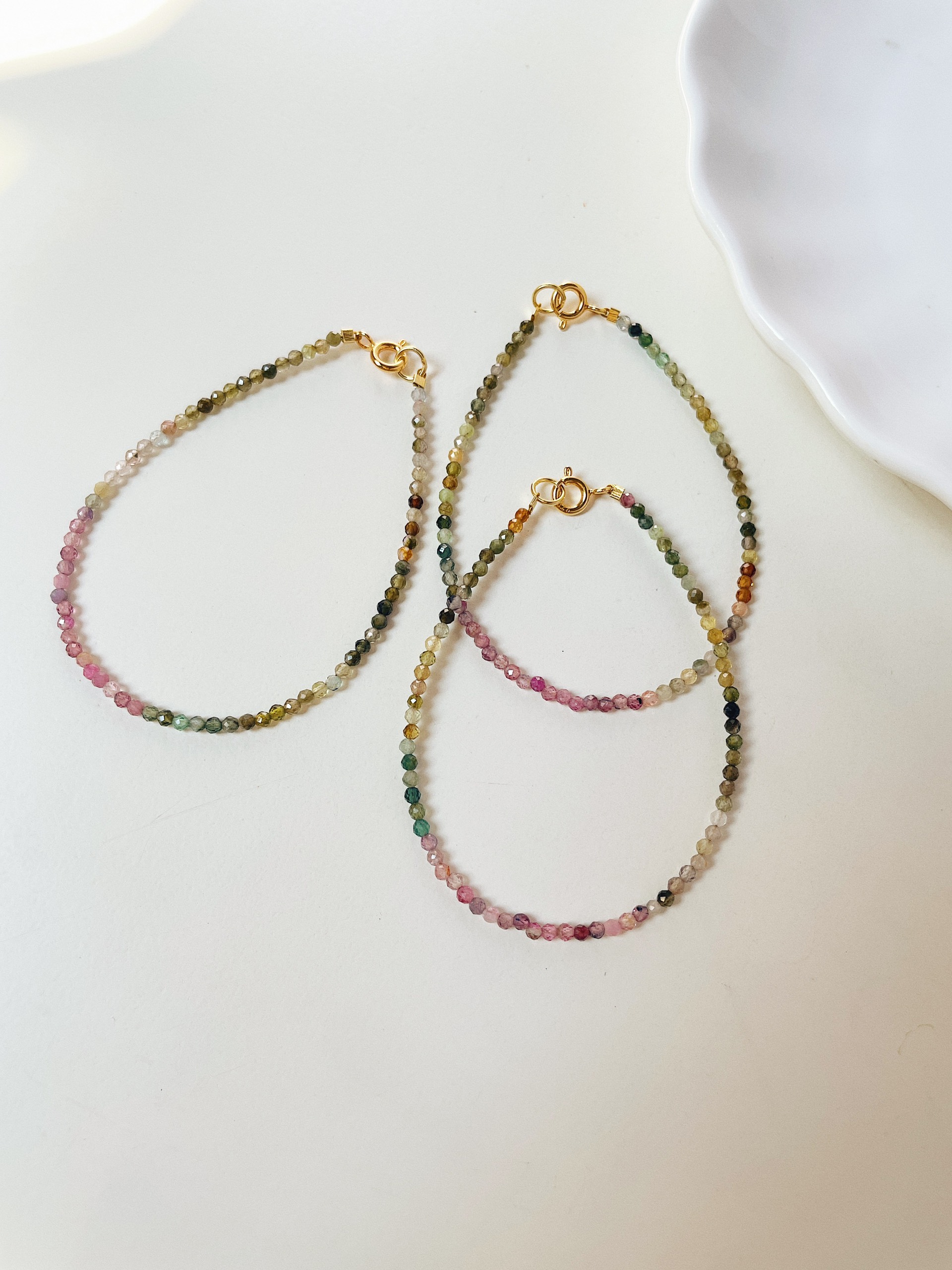 Camy bracelet - Vòng tay đá Tourmaline đa sắc khoá bạc 925 |daisy.accessory.hn|