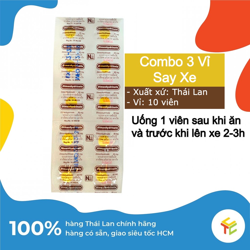 Viên uống chống say xe/say tàu nội địa thái lan