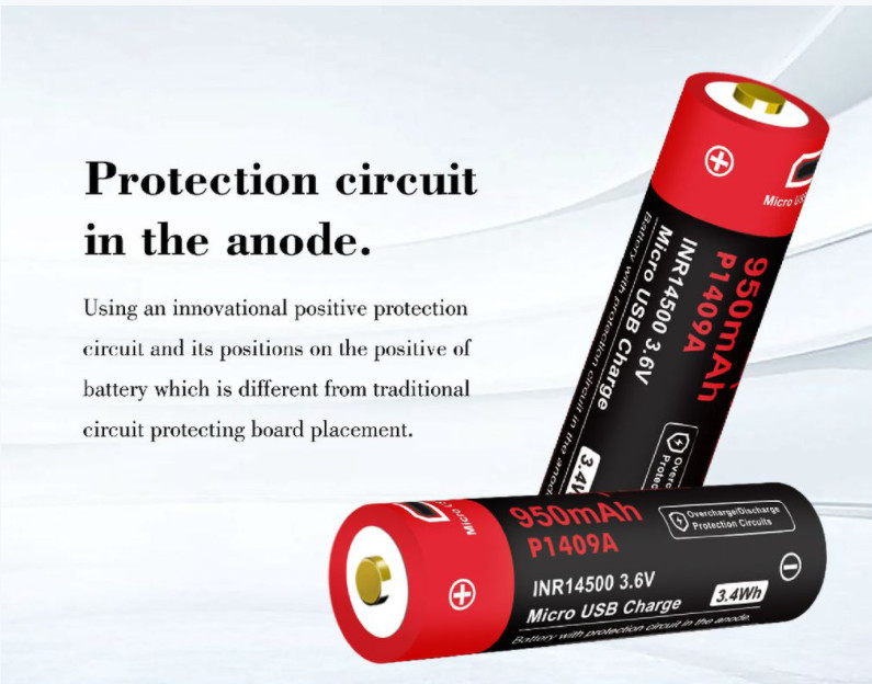 Pin sạc vapcell p1409a 14500 950mah có tích hợp cổng sạc usb