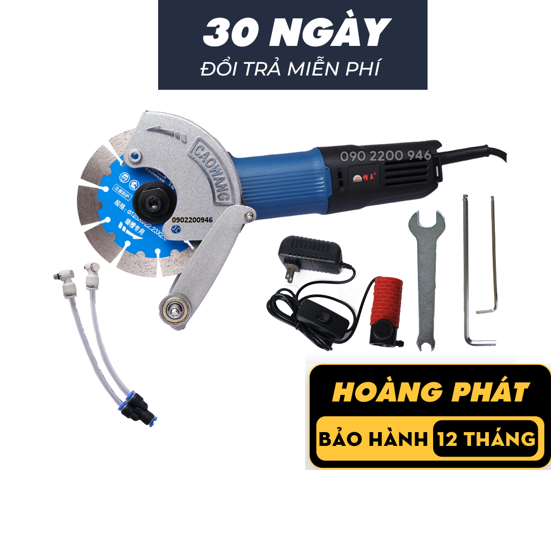 Máy cắt rãnh Caowang SE1251, máy cắt tường không bụi , máy cắt tường có cấp nước , máy xẻ tường 1 lưỡi , Máy cắt rãnh tường 1 lưỡi 125mm , công xuất 1600w , dây đồng 100% | bảo hành 12 tháng