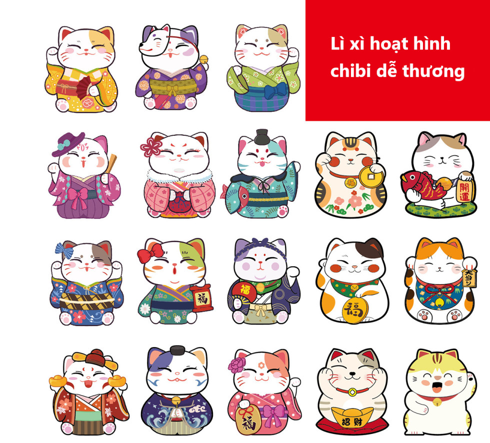 Bao lì xì chibi hoạt hình tết lì xì chibi 2023 mẫu mới đẹp dễ thương