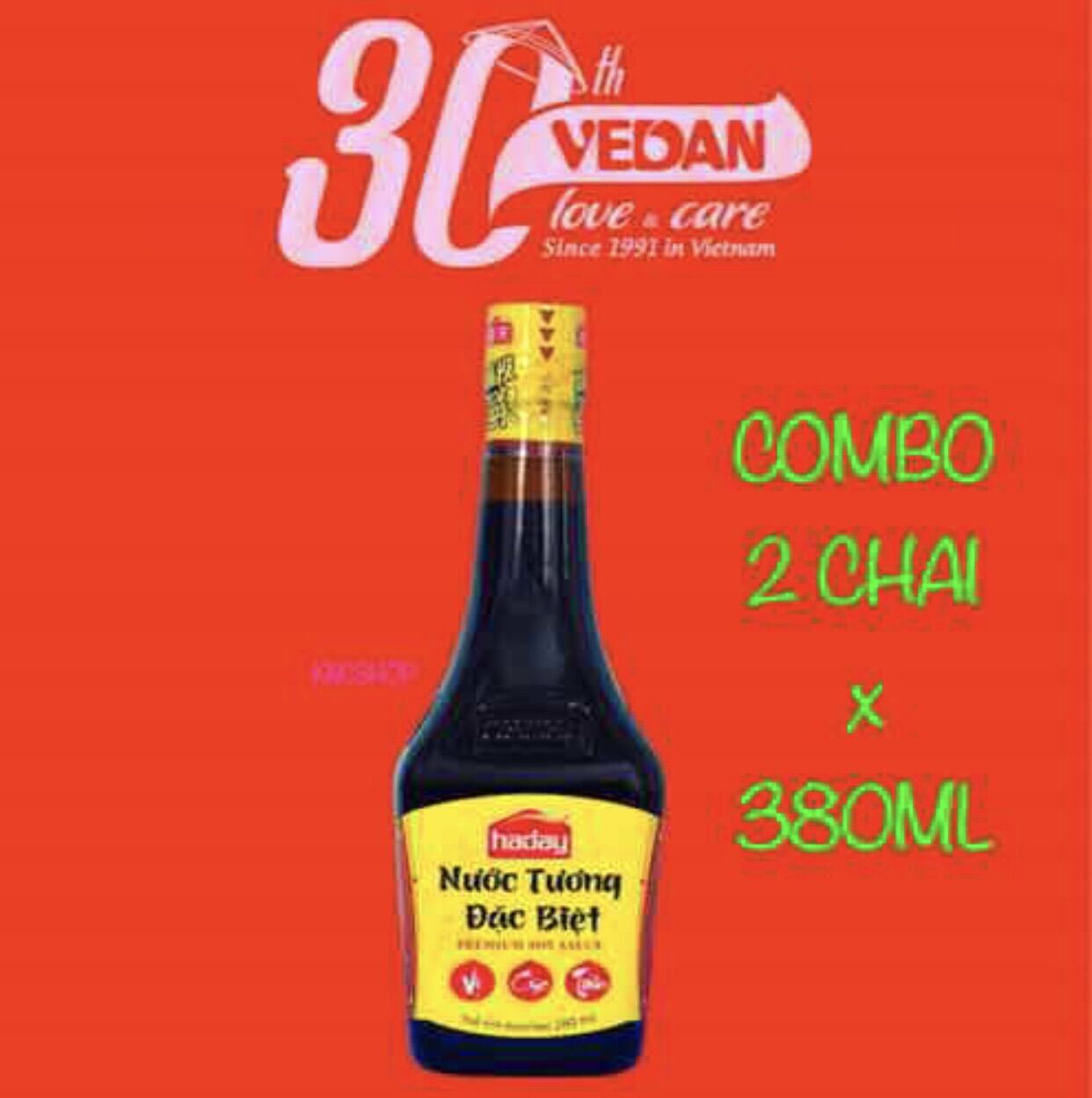 COMBO 2 CHAI NƯỚC TƯƠNG HẢO HẠNG CỰC TIÊN ( 2C x 380ML ) Date 09/2022 FREMIUM SOY SAUCE HADAY