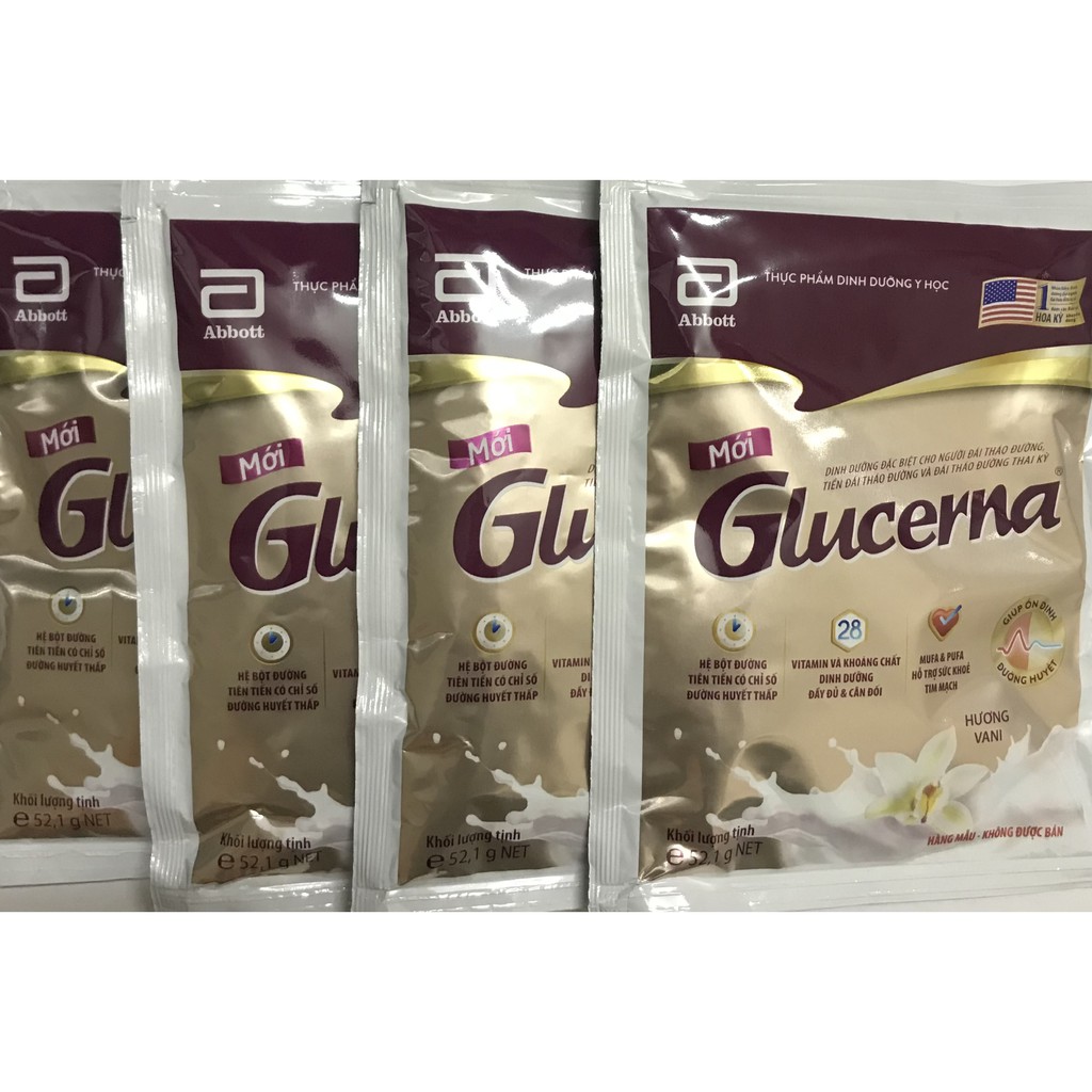 Combo 10 gói sữa glucerna 52.1g hương vani/lúa mạch