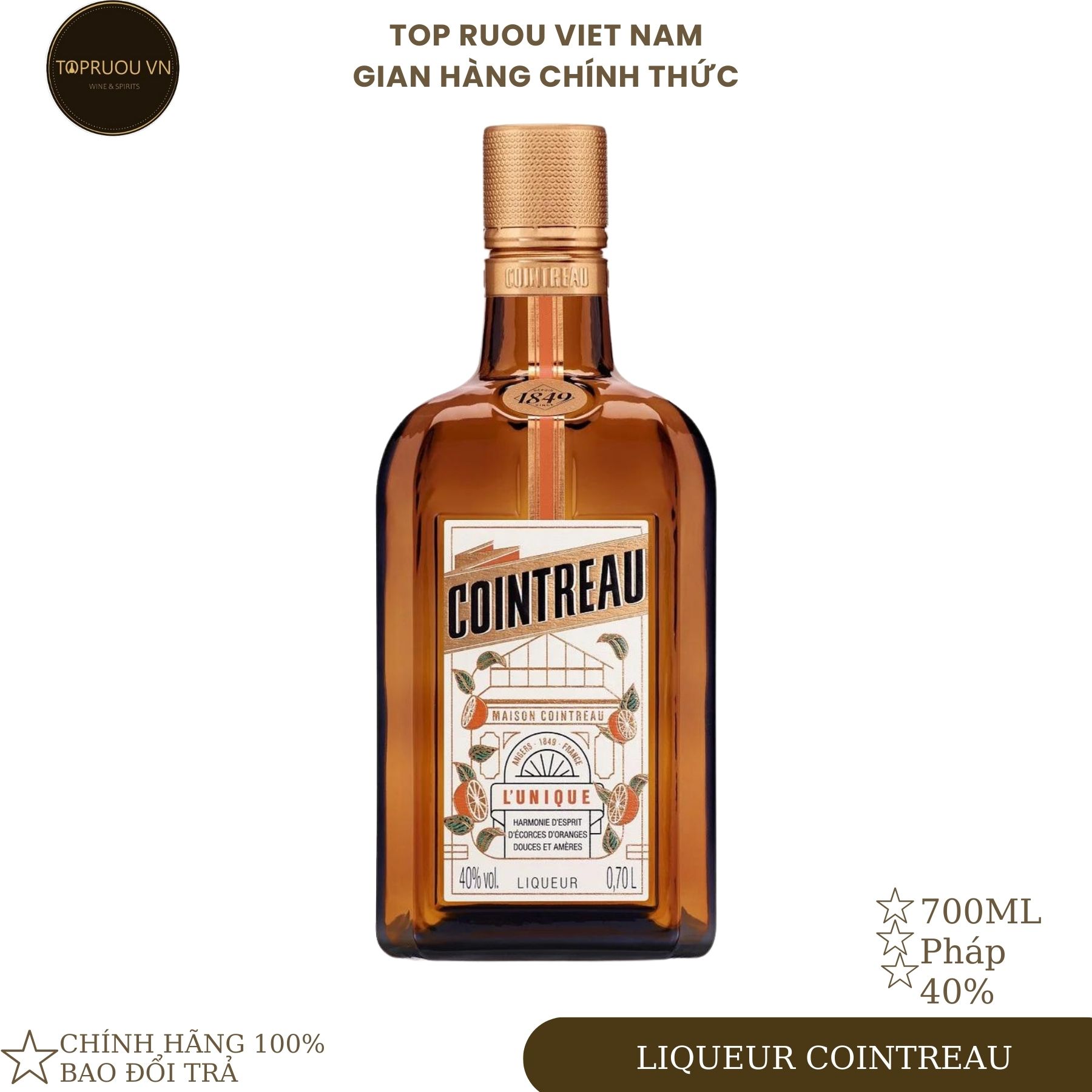 [Chính hãng] [TOPRUOU.VN] COINTREAU LIQUEUR - 700ML - NHẬP KHẨU PHÁP