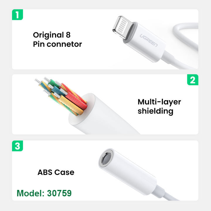 Cáp Lightning sang 3.5mm Audio chuẩn MFI UGREEN US211 - Dùng tai nghe 3.5mm cho iPhone 11 Pro Max / iPhone Xs Max / iPhone Xr / iPhone X / iPhone 8 Plus / iPhone 7 Plus Cáp Lightning sang 3.5mm Audio chuẩn MFI UGREEN US211 - Dùng tai nghe 3.5mm cho iPhone 11 Pro Max / iPhone Xs Max / iPhone Xr / iPhone X / iPhone 8 Plus / iPhone 7 Plus