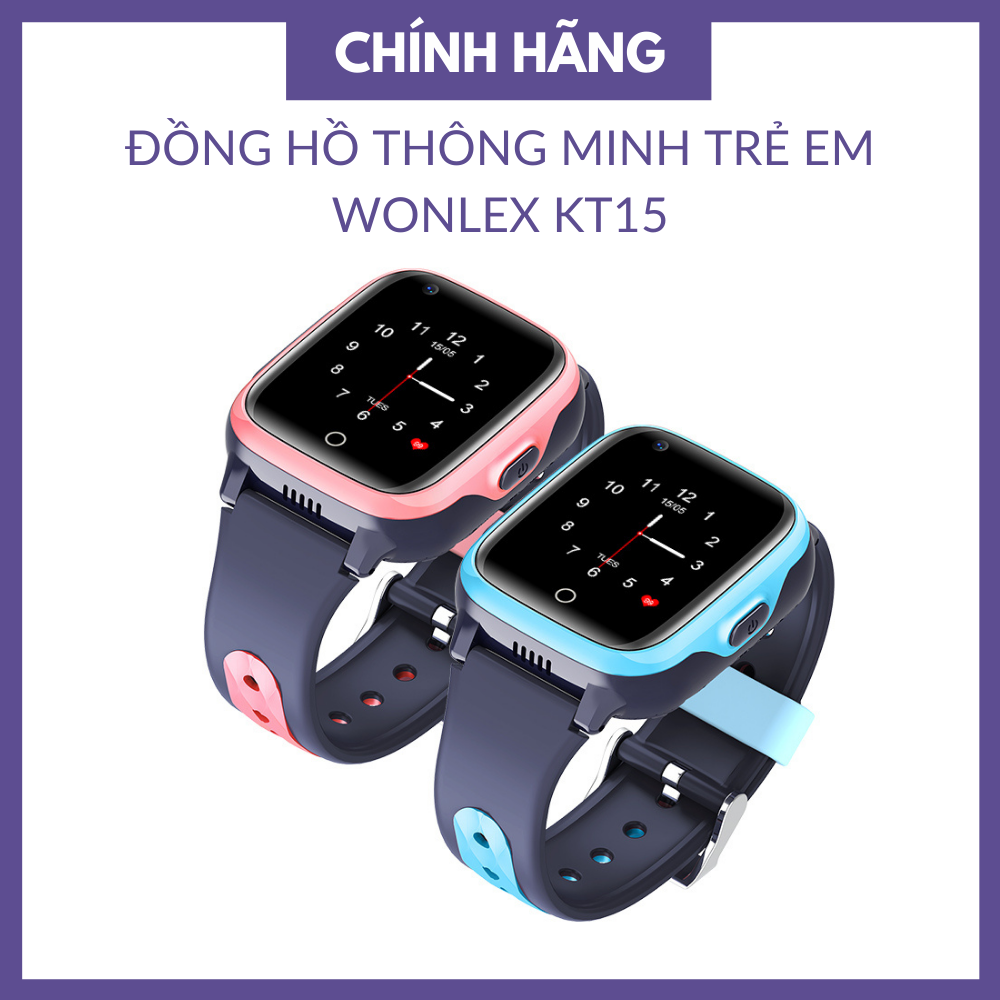 Đồng Hồ Định Vị Trẻ Em Chống Nước Wonlex KT15 Chính Hãng, Màn Hình Cảm Ứng, Có Rung, 4G Video Call Cao Cấp, Giá Rẻ - Bảo hành 12 tháng