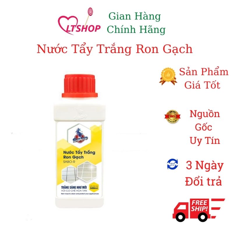 Nước tẩy trắng Ron, nước tẩy rửa Sabo tẩy sạch sàn gạch men cực trắng chai 500ml Sabo-R - LTshopp