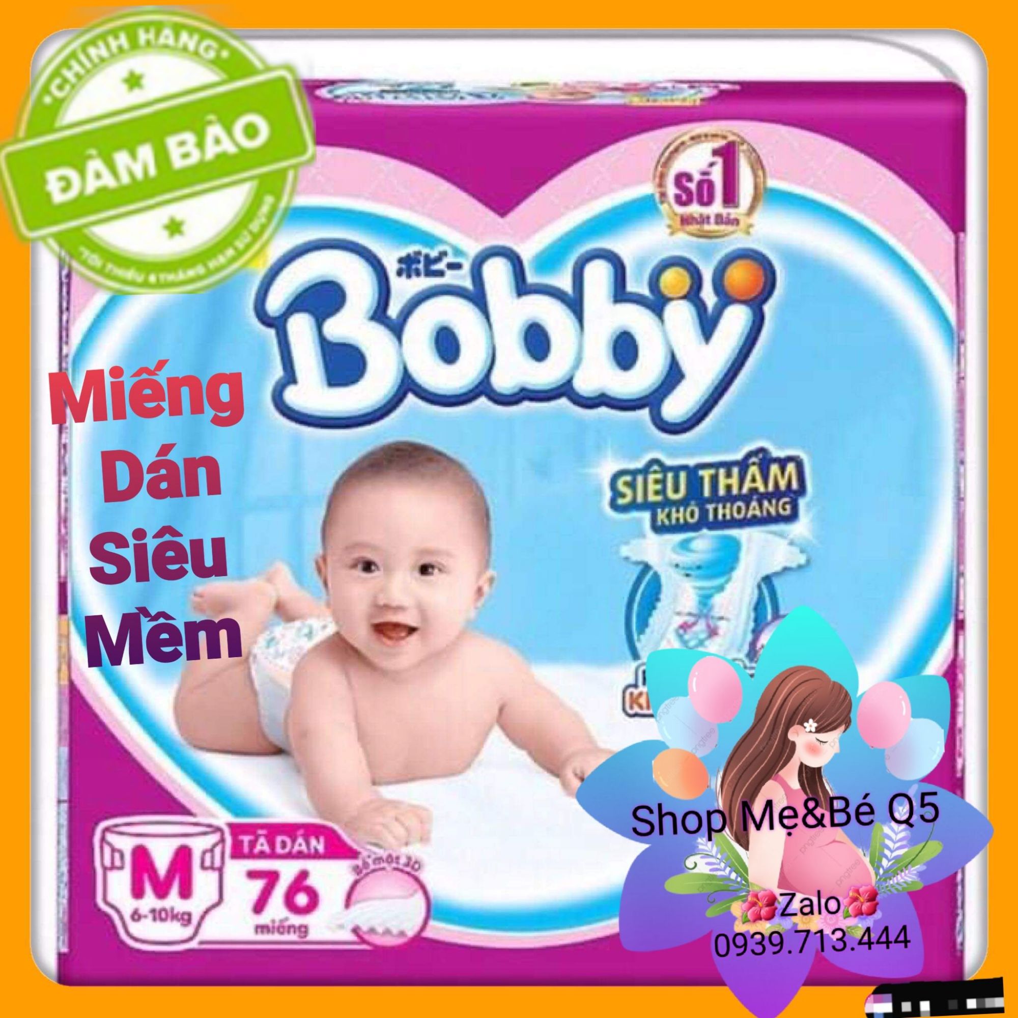 ́́́́**SALE**TÃ DÁN BOBBY SIÊU THOÁNG SIZE M76 MIẾNG