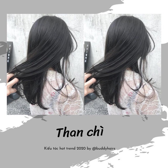Kem nhuộm tóc màu Đen than chì – Blinkhair, tặng kèm trợ nhuộm và gang tay