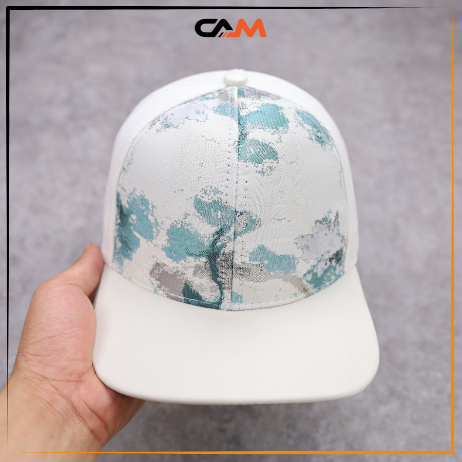 Mũ nón cam snapback vải dệt sợi màu trắng 3d g02 cá tính