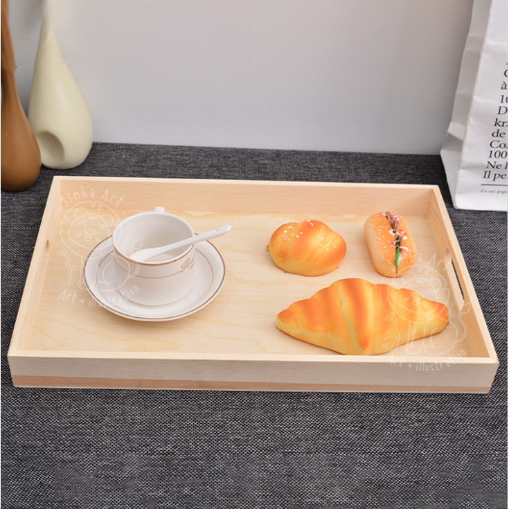 Khay gỗ đa năng có tay cầm decor chụp ảnh, đựng đồ dùng phụ kiện Khay hộp quà