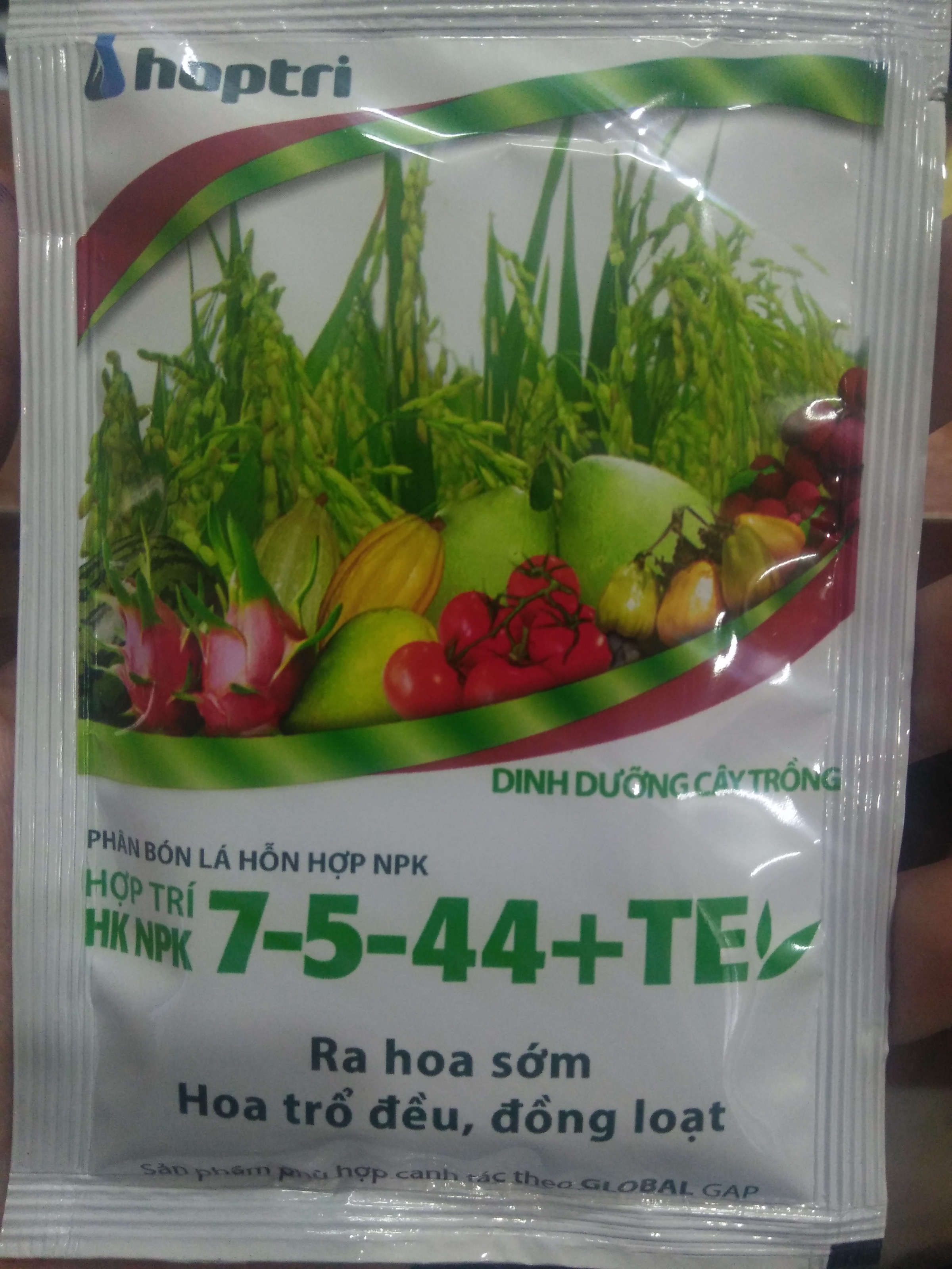 [Kali siêu ngọt] Phân bón lá/rễ NPK 7-5-44 + TE Hợp Trí - Ra hoa sớm, hoa trổ đều, đồng loạt, ngừa thối trái, tăng cường chất lượng nông sản.