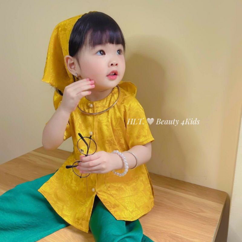 Bộ bà ba phú hộ gấm loại 1 cho bé gái