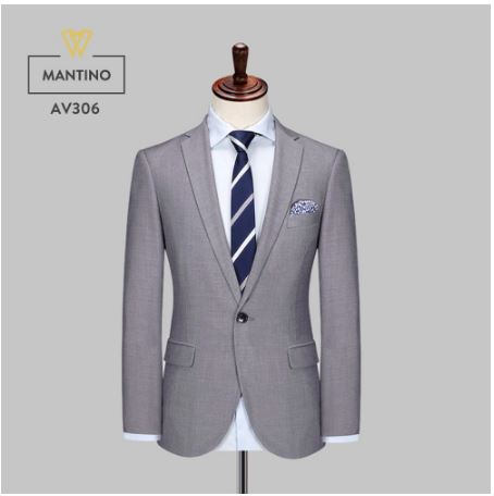 Áo Vest Nam Màu Ghi vải Tuýt si Cao Cấp MANTINO - AV306