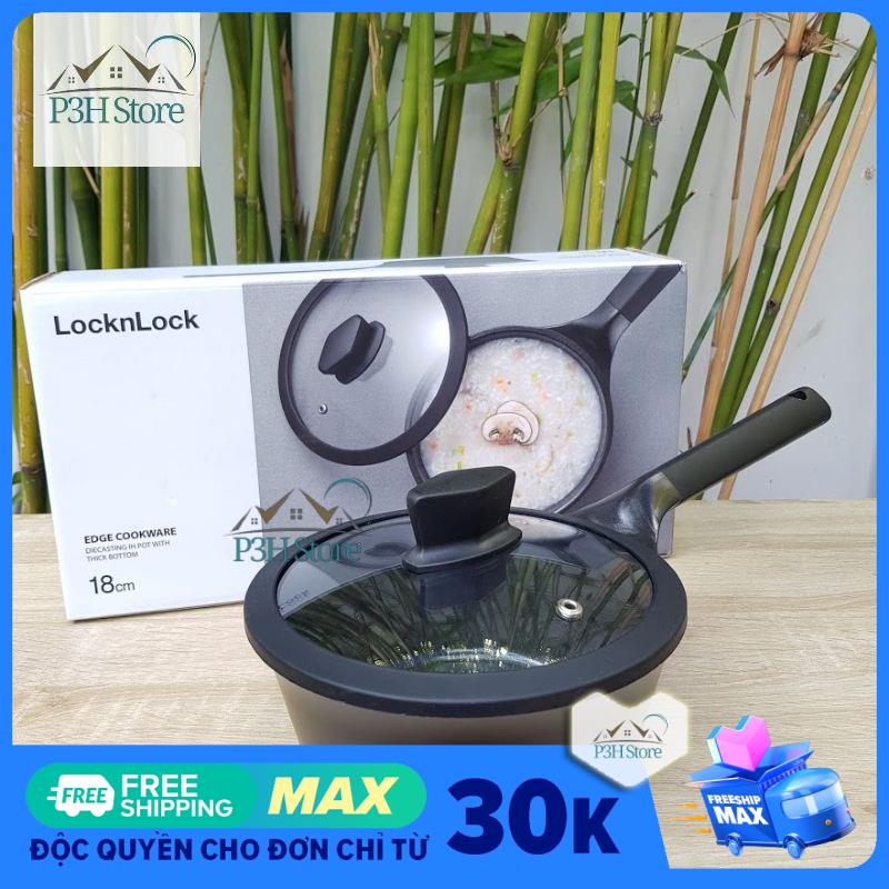 Nồi chống dính 1 tay cầm locknlock edge size 18cm sử dụng bếp từ cas1811