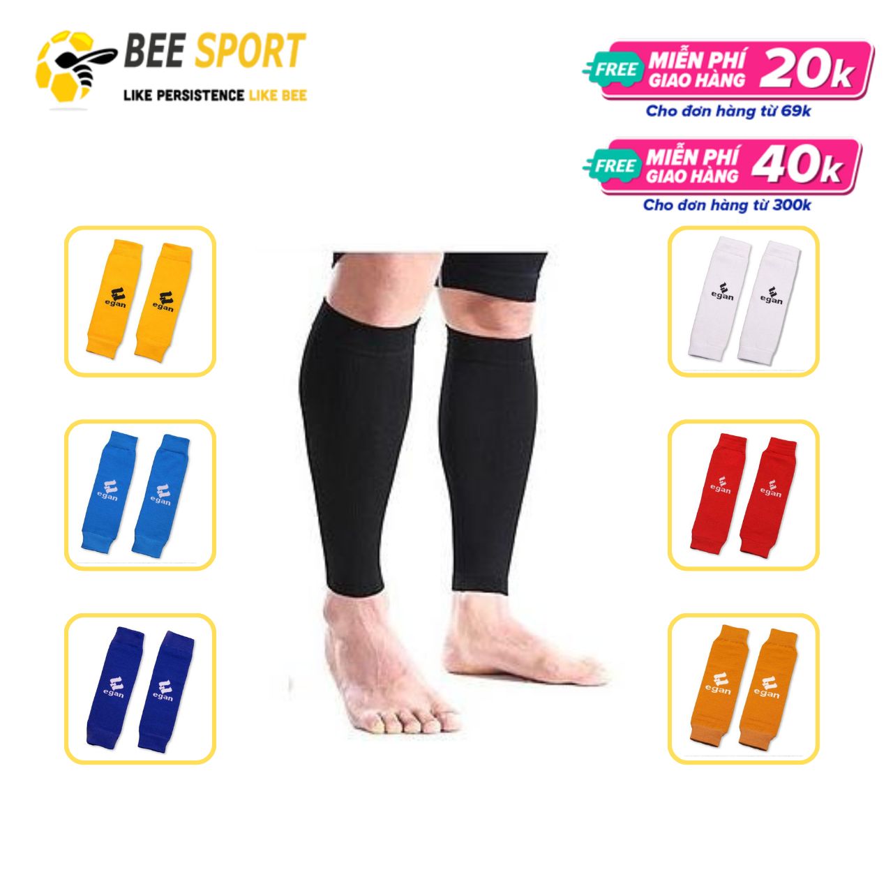 Vớ thể thao dạng ống Egan dùng đeo miếng rote bảo vệ ống đồng đá bóng