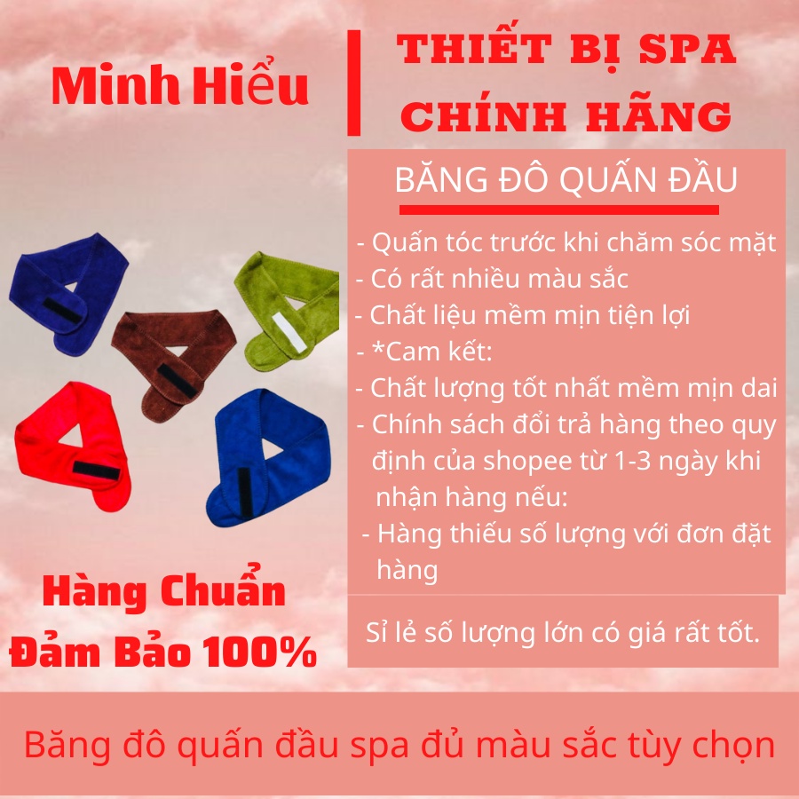 Băng đô quấn đầu spa đủ màu sắc tùy chọn